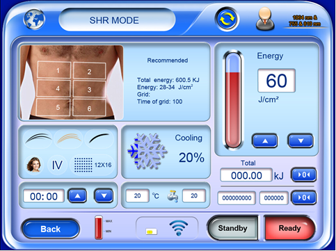 HS-818 diode laser operator interface 2 Interfaccia operatore laser a diodi HS-818 2