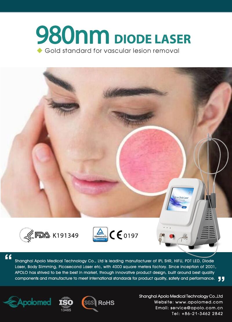 980nm diode laser vascular removal machine Macchina per la rimozione vascolare con laser a diodi 980 nm