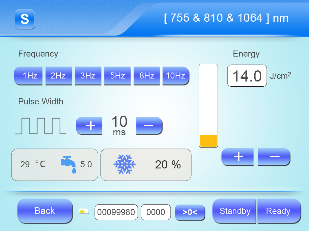 Schermo dell'apparecchiatura laser a diodi da 808 nm