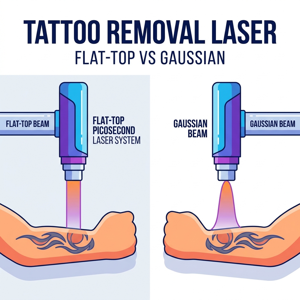 Profili del fascio flat-top e gaussiano nei laser per la rimozione dei tatuaggi