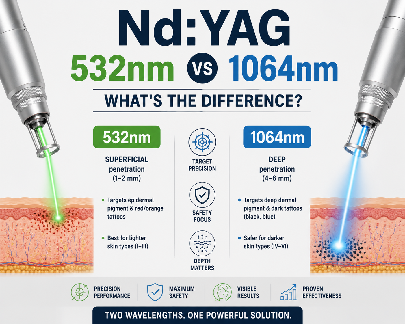 Nd:YAG 532nm vs 1064nm: qual è la differenza?